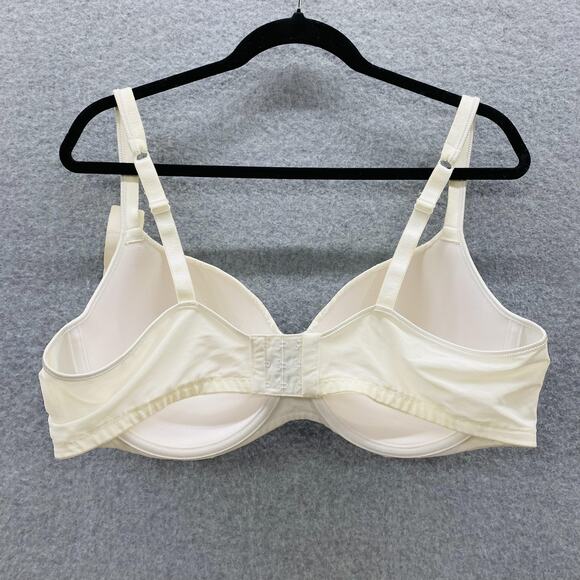 Playtex Bra Womens 44C Ivory Molded Underwire Jacquard Adjustable Straps Smooth - Picture 4 of 5